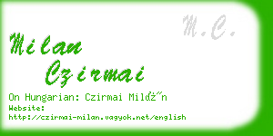 milan czirmai business card